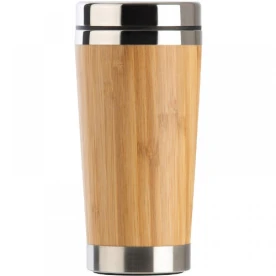 kubek termiczny bambusowo - stalowy 400 ml