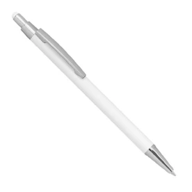długopis metalowy soft touch ze srebrnymi akcentami