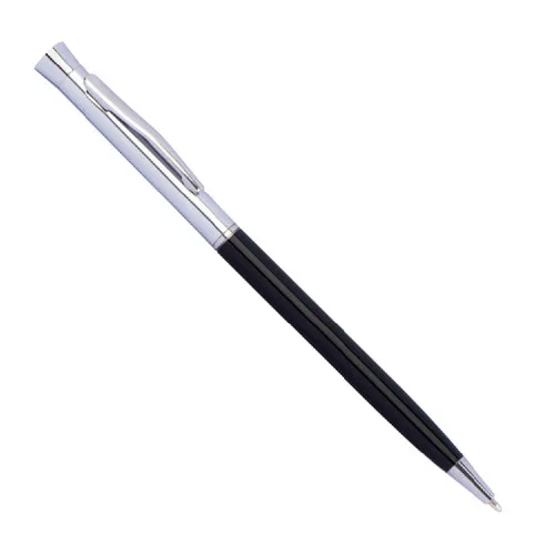 długopis metalowy z czarno-srebrnym korpusem druk online