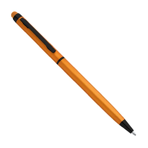 długopis metalowy z touch pen i czarnymi akcentami druk online